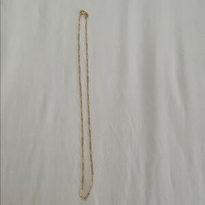 Paper clip necklace 14k yellow gold length is 14 inches